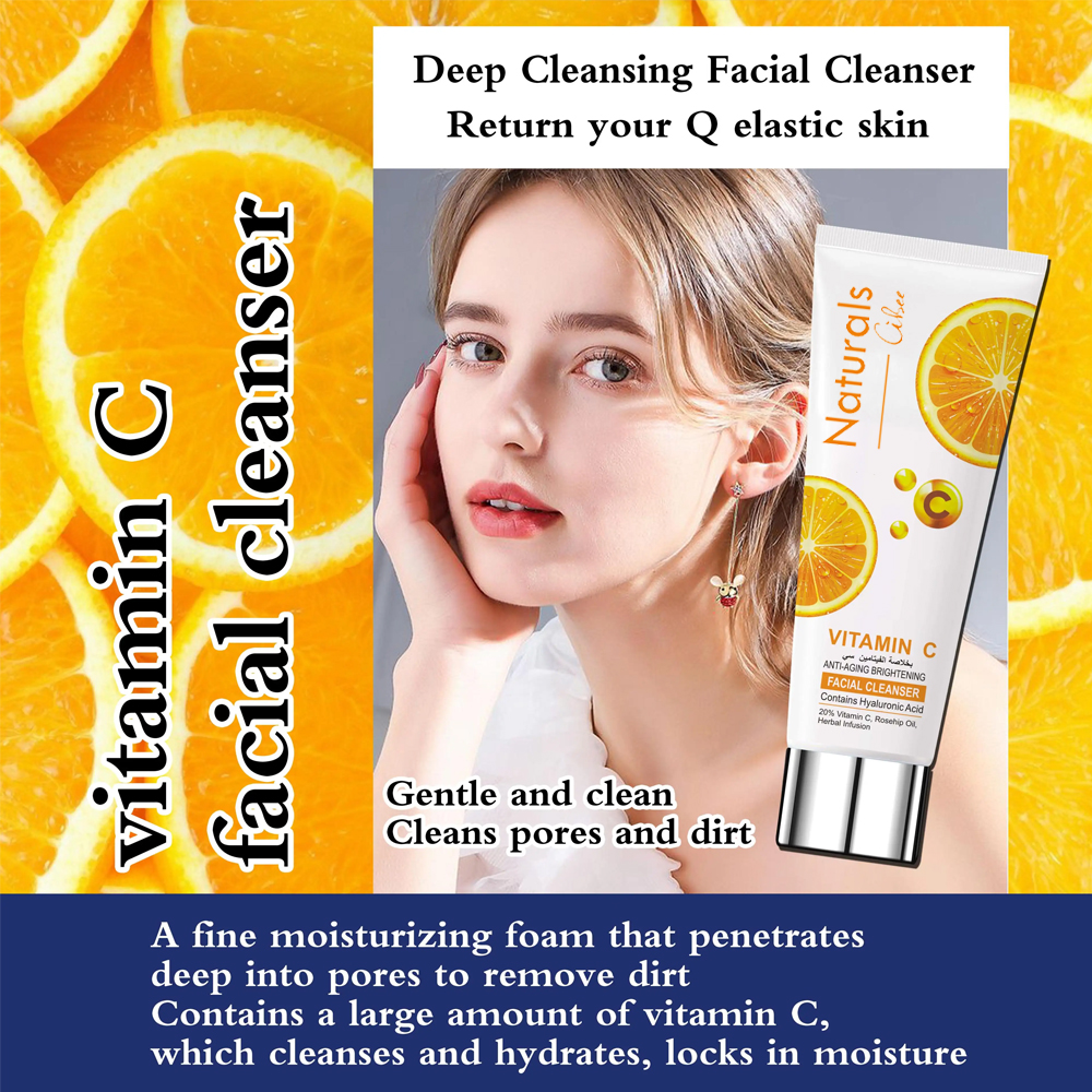 Naturals cibee Vitamin C Anti-Aging Brightening Facial Cleanser Contains Hyaluronic Acid 120gm