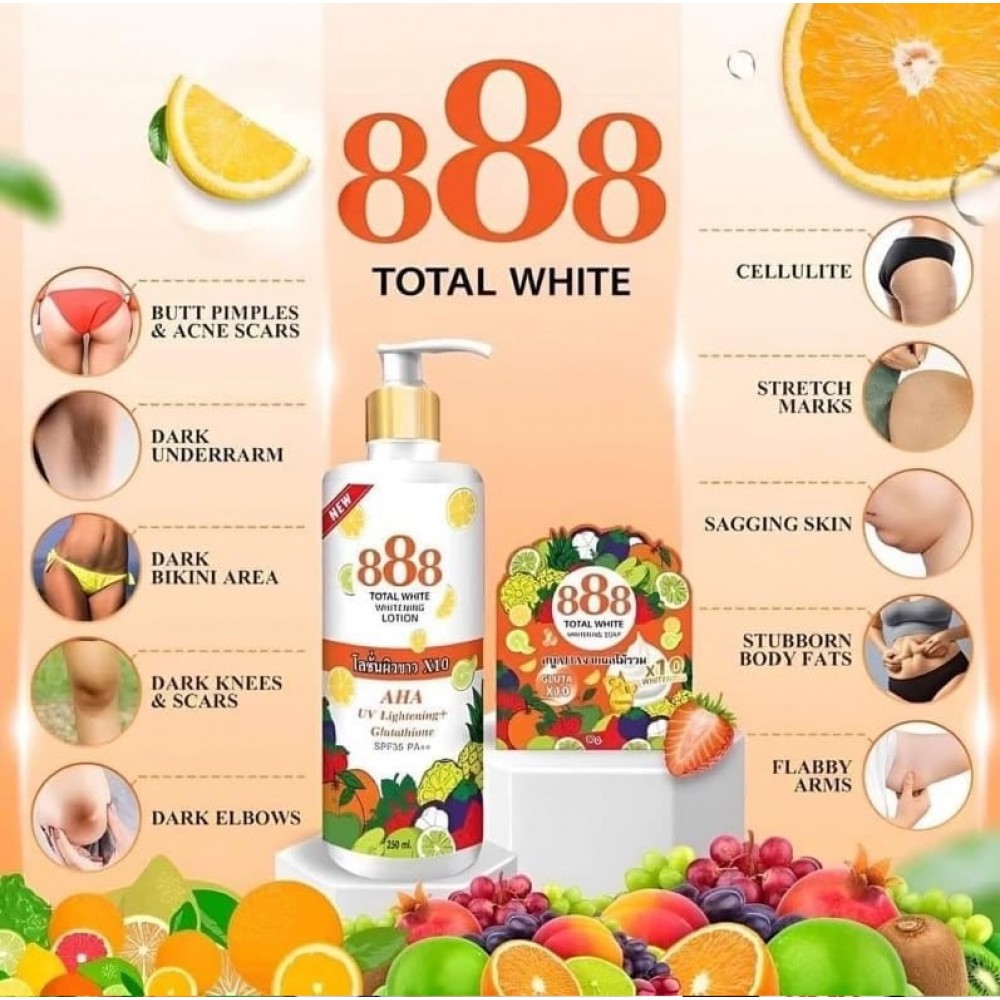 888 TOTAL WHITENING SOAP AND LOTION