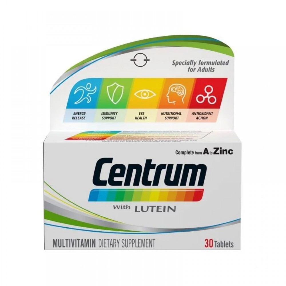 Centrum with Lutein Multivitamin Dietary Supplement, 30 Tablets