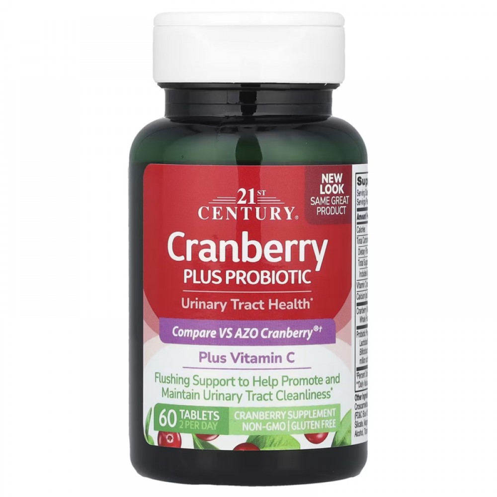 Cranberry Plus Probiotic, 60 Tablets Package of two pieces , 21st Century,