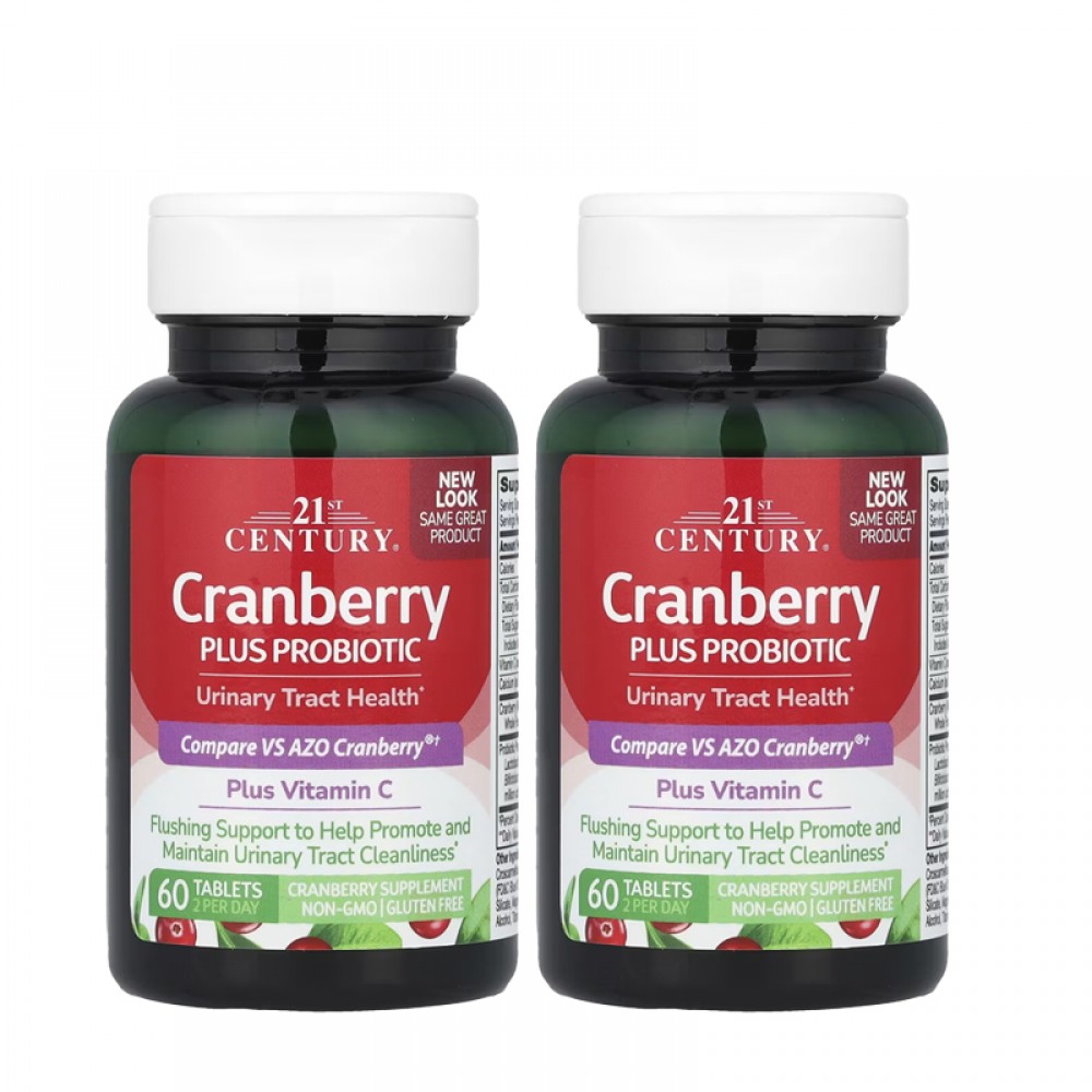 Cranberry Plus Probiotic, 60 Tablets Package of two pieces , 21st Century,