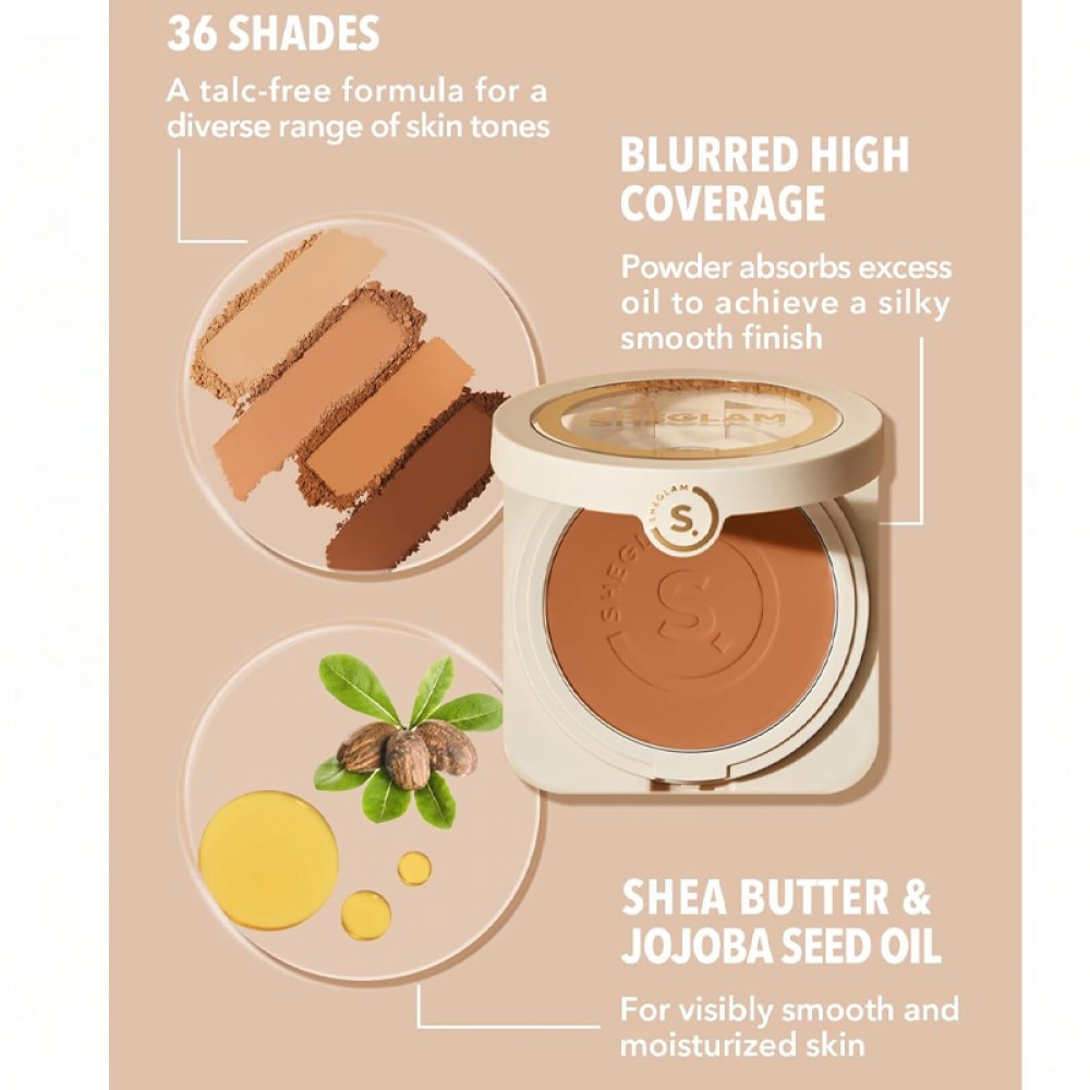 SHEGLAM - SKIN-FOCUS HIGH COVERAGE POWDER FOUNDATION -NUDE