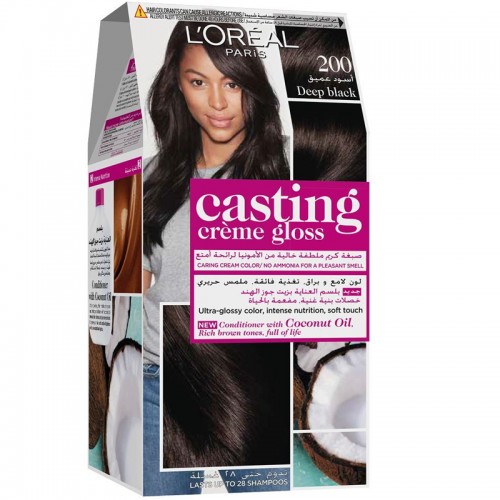 L'Oreal, Paris Casting Crème Gloss Hair Color Ebony Black 200 - 1 Kit L'Oreal, Paris Casting Crème Gloss Hair Color Ebony Black 200 - 1 Kit