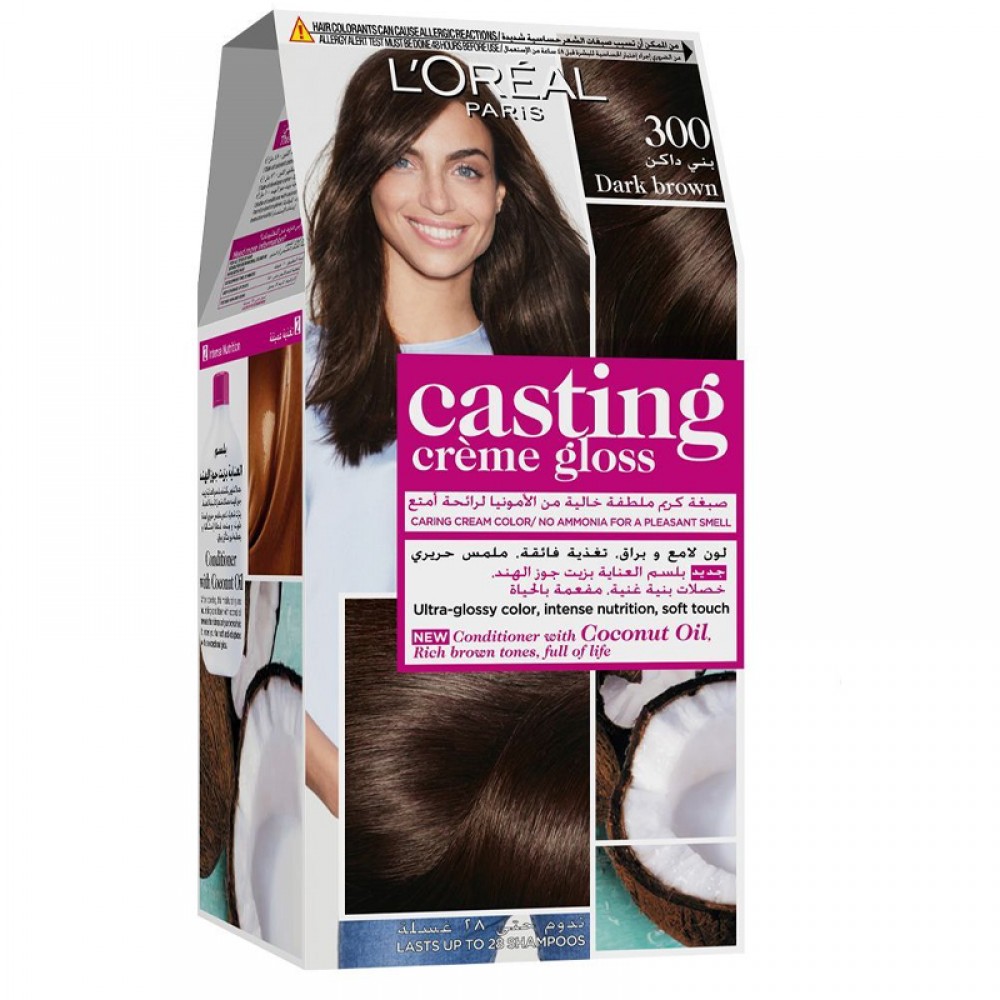 L'Oreal, Paris Casting Crème Gloss Hair Color Dark Brown - 300 - 1 Kit