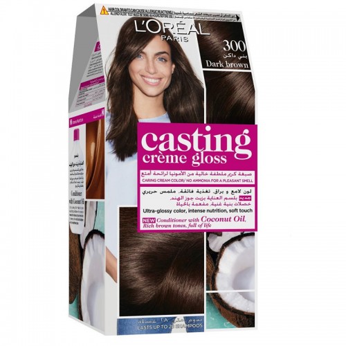 L'Oreal, Paris Casting Crème Gloss Hair Color Dark Brown - 300 - 1 Kit L'Oreal, Paris Casting Crème Gloss Hair Color Dark Brown - 300 - 1 Kit