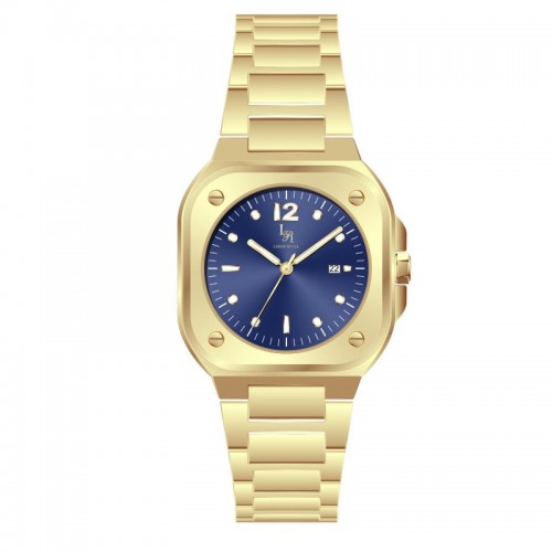 Louis Rivall Men's Watch 21017 Gold Blue Dial