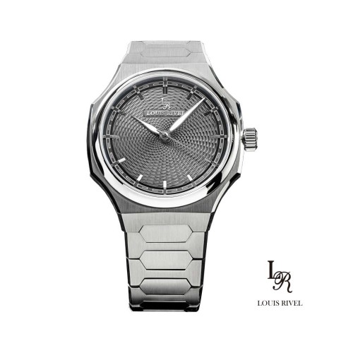 Louis Rivet 1028 men's watch, silver with a gunmetal dial Louis Rivet 1028 men's watch, silver with a gunmetal dial