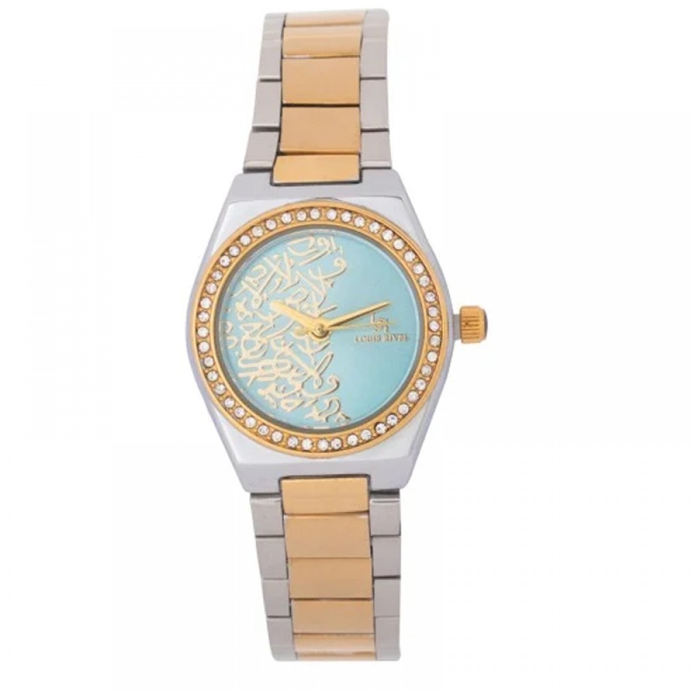 Louis Rivel women's watch L5153, two-tone gold with a sky blue dial