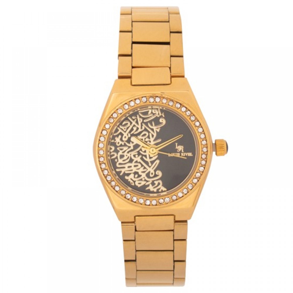 Louis Rivel women's watch L5153, gold with a black dial