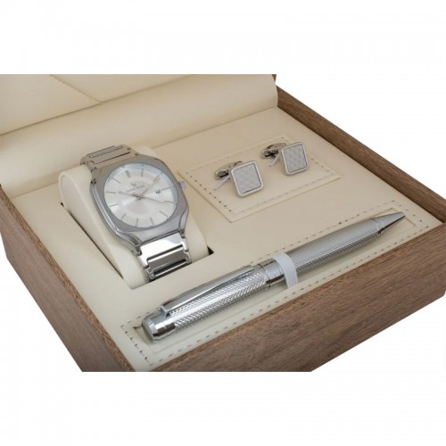 Louis Rivet Men's Full Silver Watch Set 1206 Louis Rivet Men's Full Silver Watch Set 1206