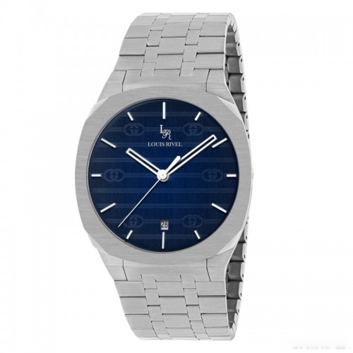 Louis Rivet Men's Watch 1040: Silver, Blue Dial, 40mm Louis Rivet Men's Watch 1040: Silver, Blue Dial, 40mm