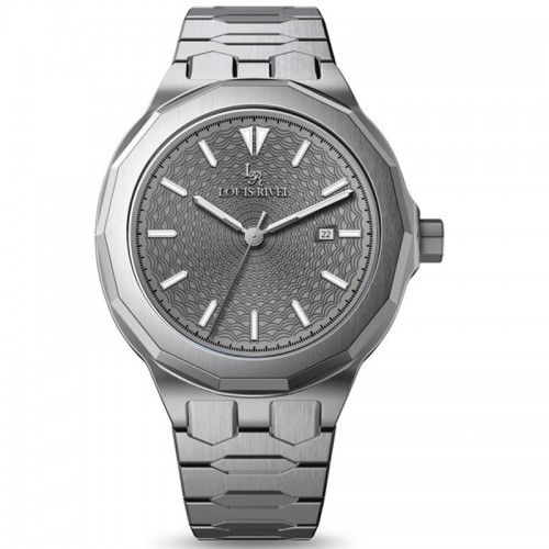 ساعة رجالي لويس ريفال 1099 فضي ميناء رصاصي 