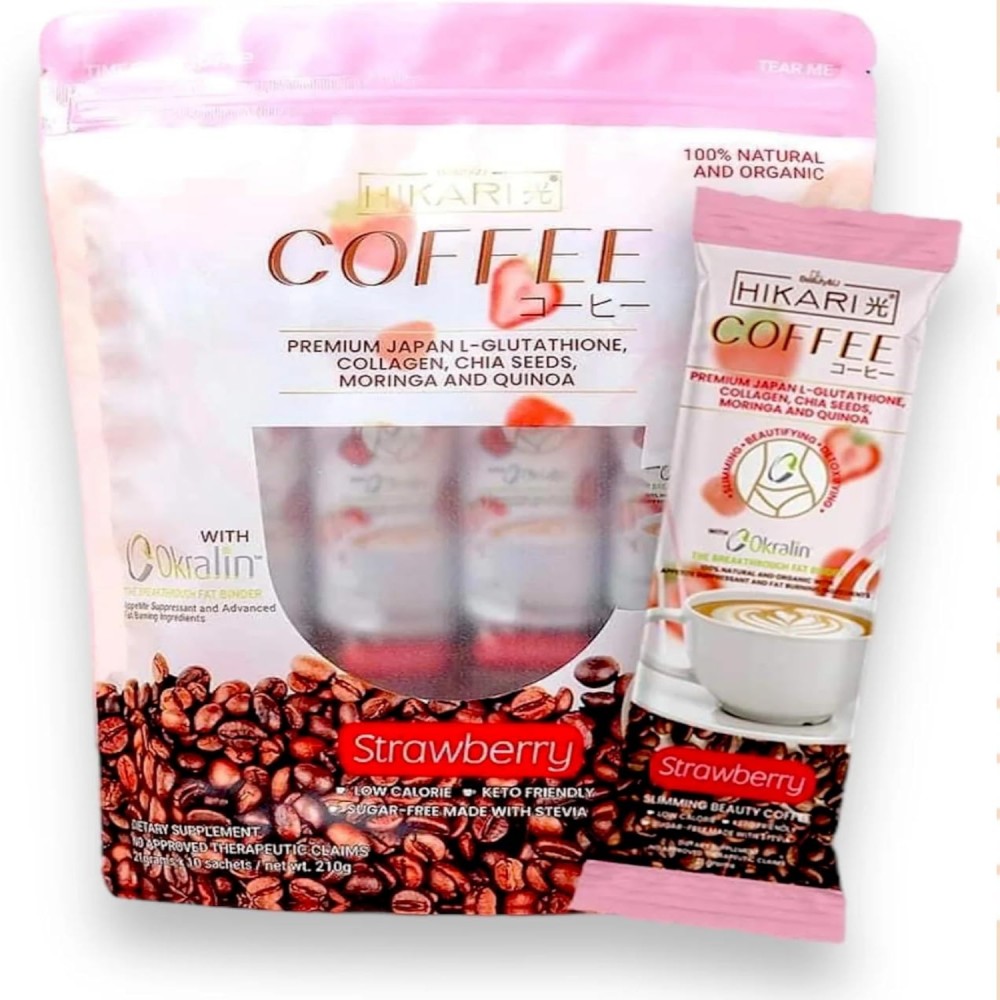 Hikari Coffee Strawberry Premium Japan Slimming Coffee 10 Sachets 21grams