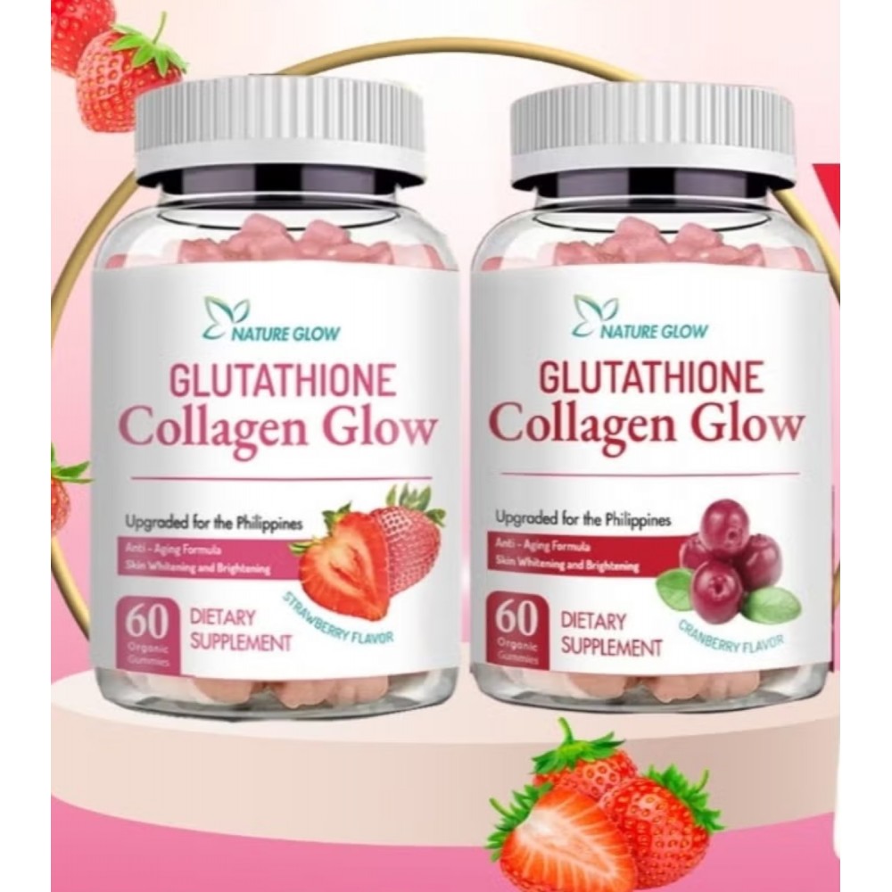 Nature Glow Glutathione Collagen Gummies Anti- Aging Whitening Skin Glow Collagen Vitamins...