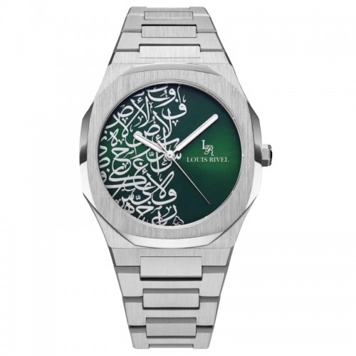 Louis Revial men's watch 1035, silver, green dial