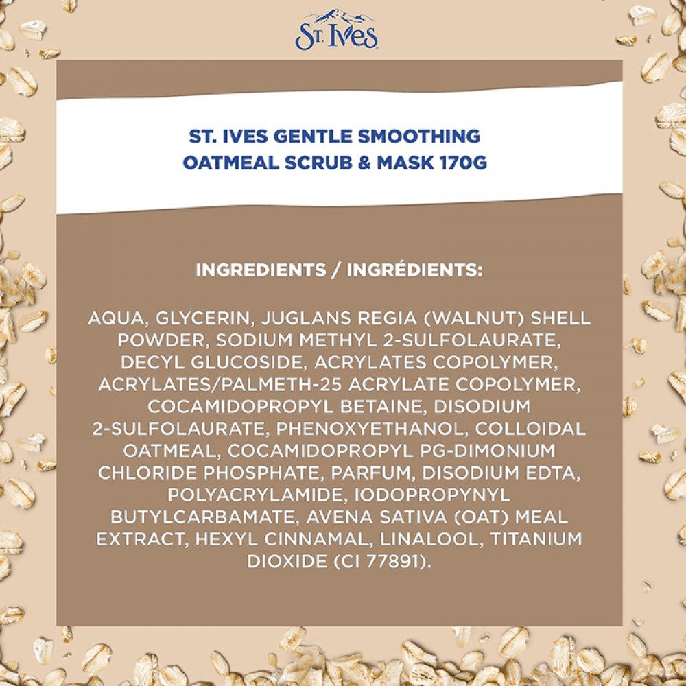 St. Ives Gentle Smoothing Oatmeal Scrub & Mask - 170g