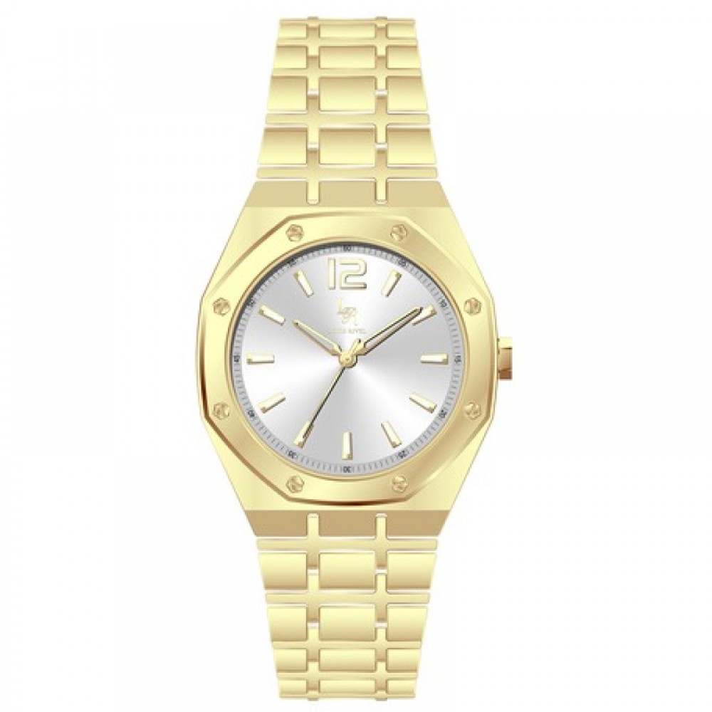 Literal translation: Louis Rivel men's watch LR21018, gold with a silver dial