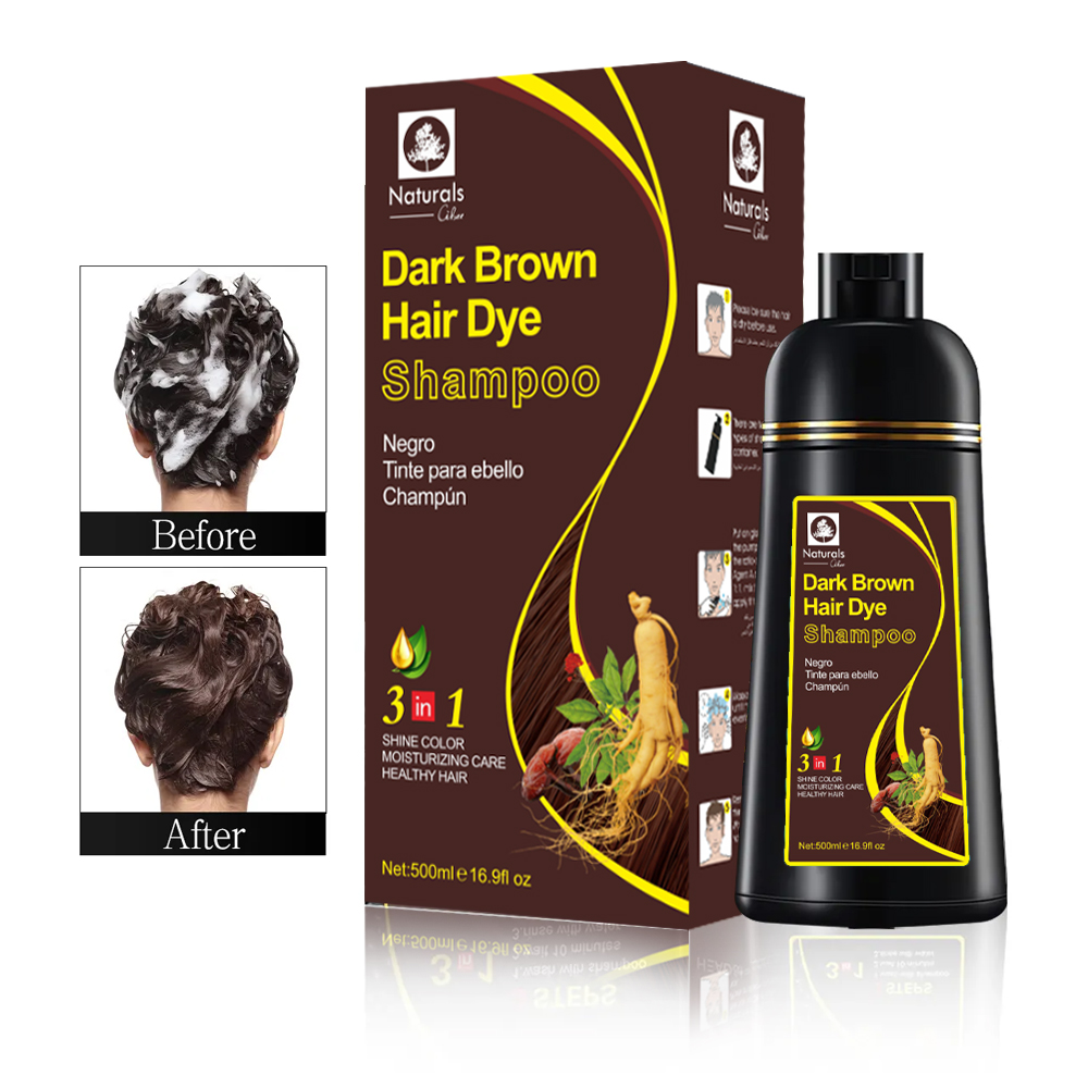 Dark brown hair dye shampoo 400ml