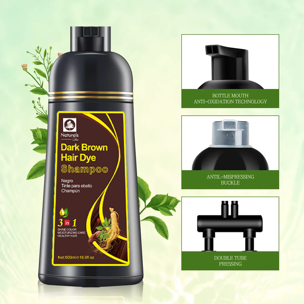 Dark brown hair dye shampoo 400ml