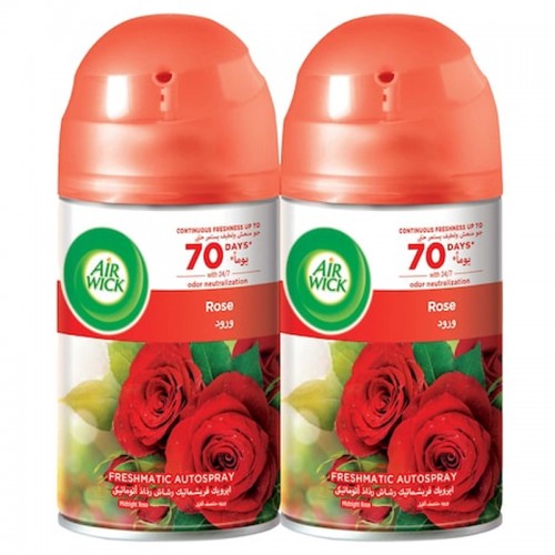 Air Wick Freshmatic Autospray Refill, Rose Fragrance, Eliminates Bad Odour like Cat Litter Smell, 250 ml (Pack of 2)