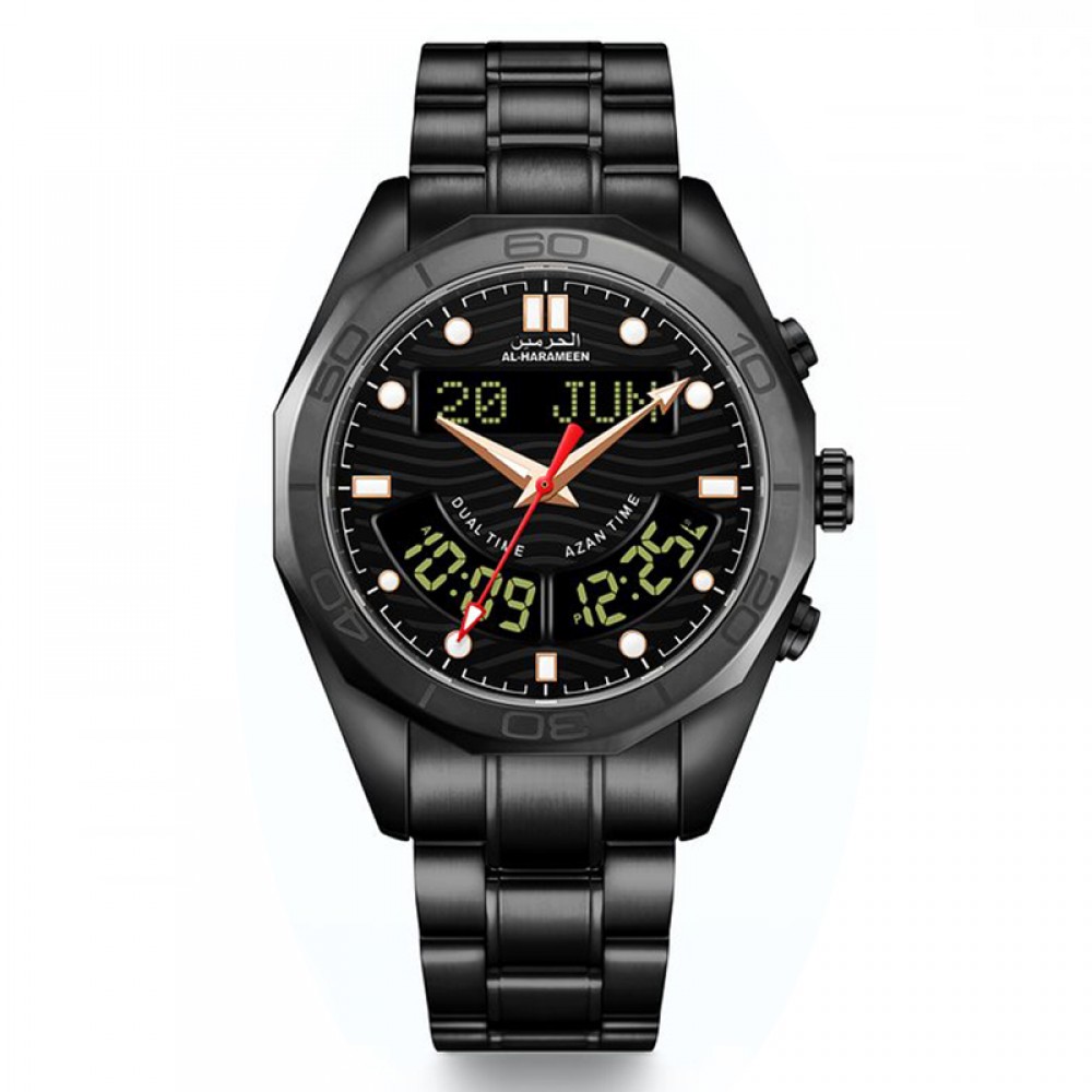 Al Harameen Luxury Watch HA-7116 FBB, 40MM, Black Edition.