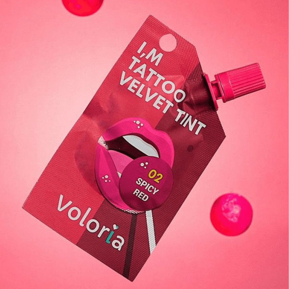 Voloria Im Tattoo Velvet Tint- 02 Spicy Red