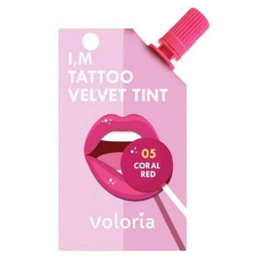 Voloria Im Tattoo Velvet Tint- 05 coral Red