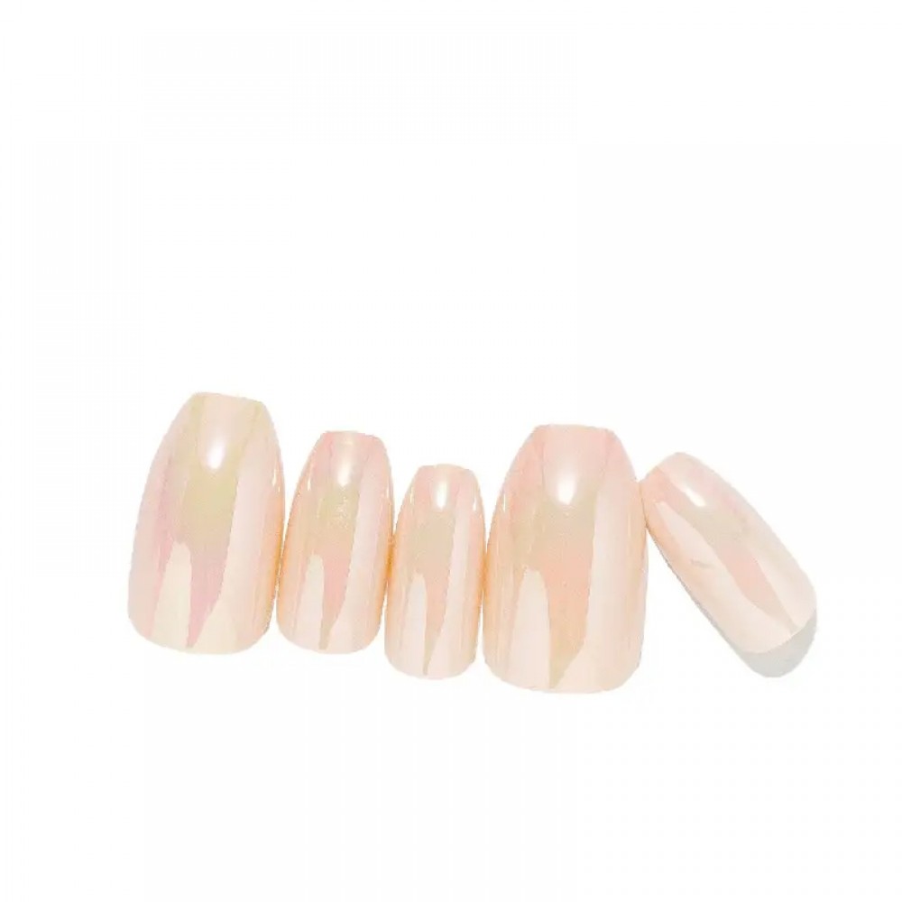 Loca press on nails pink chrome coffin shape (2)