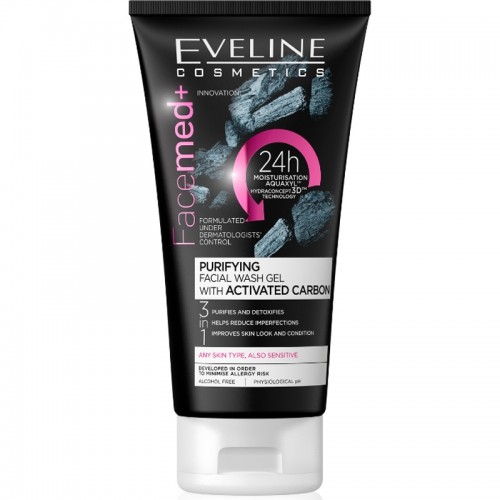 Eveline Facemed+ Purify Carbon Wash Gel All Skin Types 150ml 