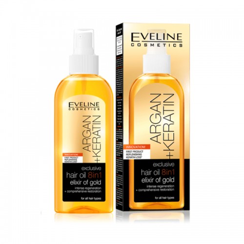 Eveline Exclusive Hair Oil 8 in 1 Elixir of Gold - 150ml
