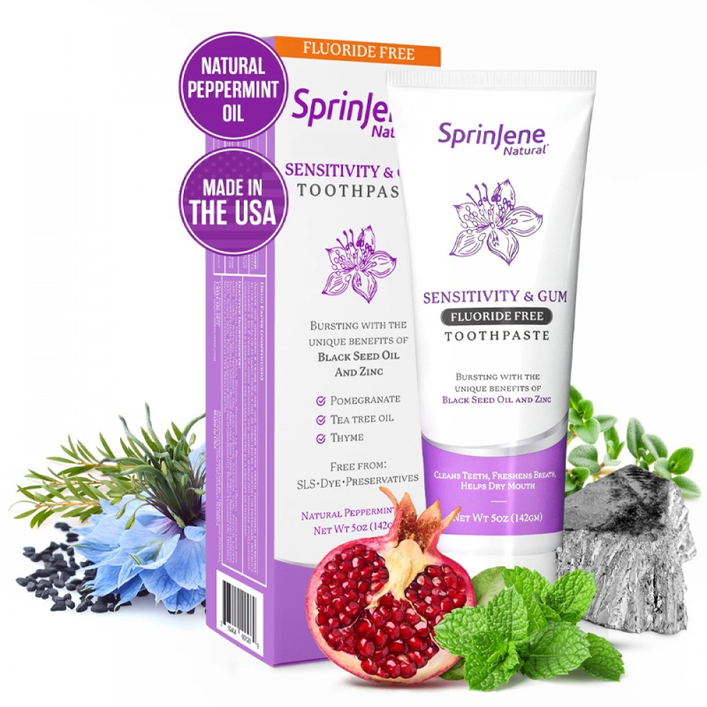 SprinJene Natural® Sensitivity & Gum Fluoride Free Toothpaste  5oz