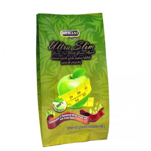 HEMANI- Ultra Slim Green Slimming Tea with Green Apple, 10 Bags