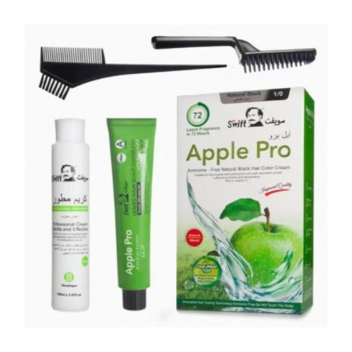 Apple Pro Hair Color 100% Gray Coverage by Swift - 1/0 Natural Black Apple Pro Hair Color 100% Gray Coverage by Swift - 1/0 Natural Black