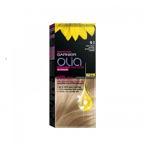 Garnier Olia Ammonia-Free Hair Color - Light Ash Blonde 9.1 Garnier Olia Ammonia-Free Hair Color - Light Ash Blonde 9.1