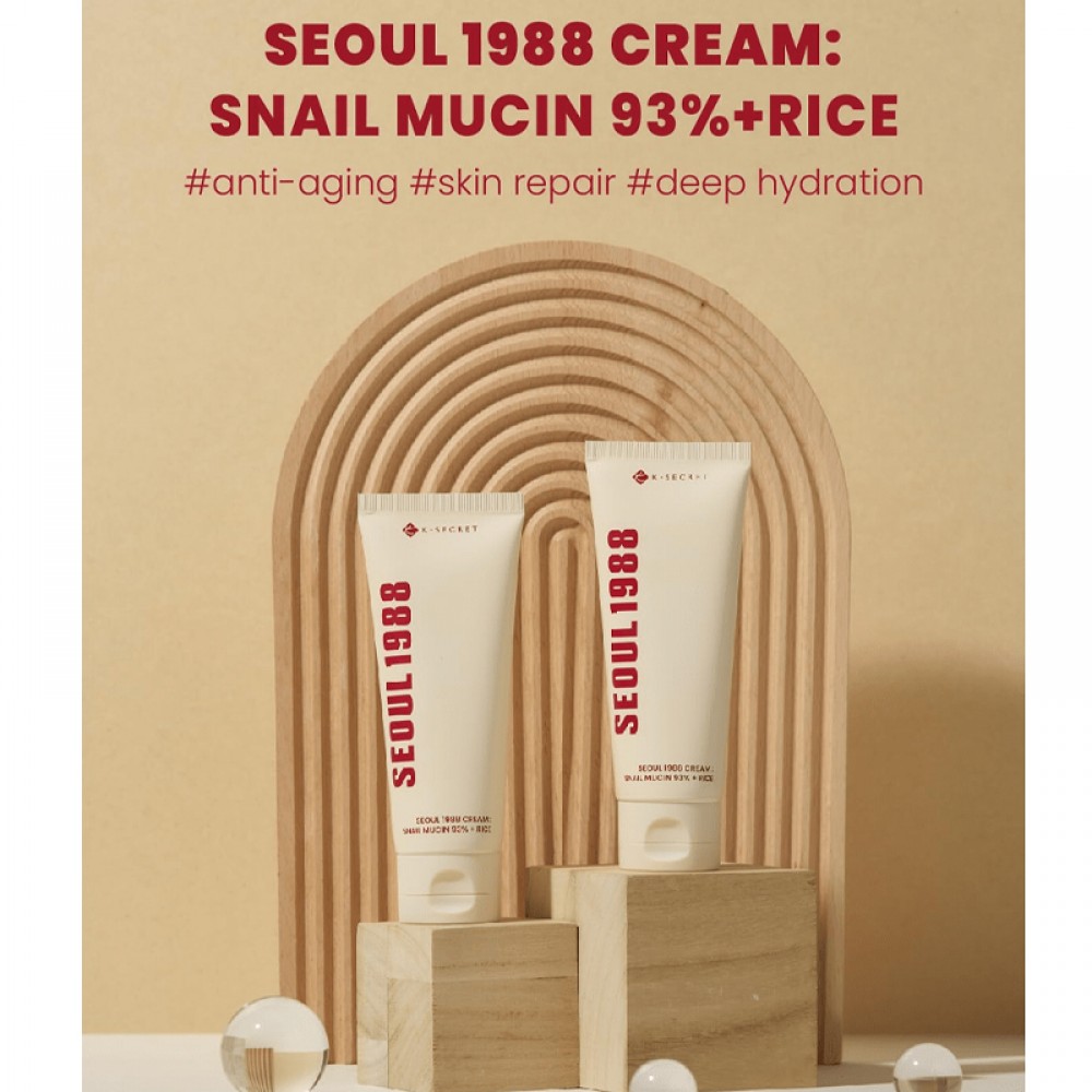 K-Secret Seoul 1988 Snail Mucin 93% + Rice Cream – 100ml