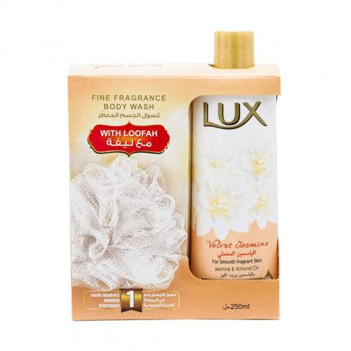 Lux Velvet Jasmine Fine Fragrance Body Wash with Loofah - 250ml