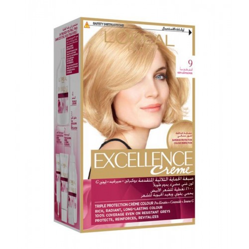 L'Oréal Paris Excellence Hair Color 9 Very Light Blonde L'Oréal Paris Excellence Hair Color 9 Very Light Blonde