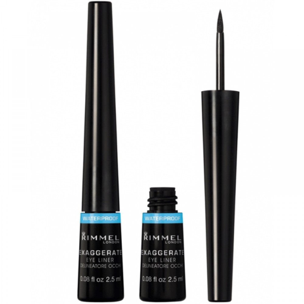 Rimmel London Exaggerate Waterproof Liquid Eye Liner - Black