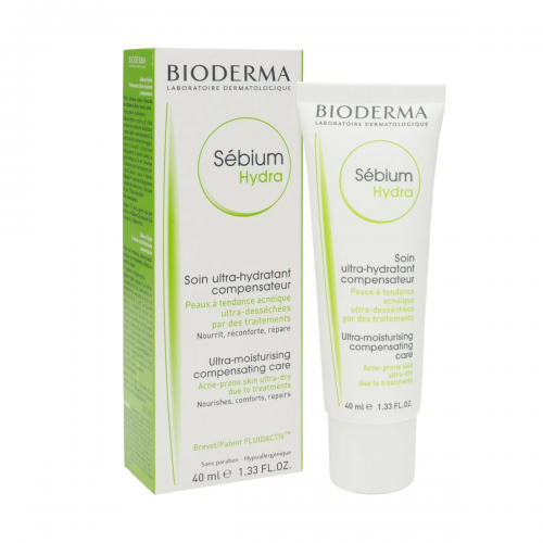 Bioderma Sebium Hydra Cream Ultra Moisturizing Treatment For Acne Prone Skin Or Dried During Treatment - 40 Ml