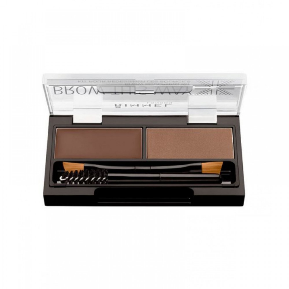 Rimmel London Brow This Way Eyebrow Powder Kit - Med Brown