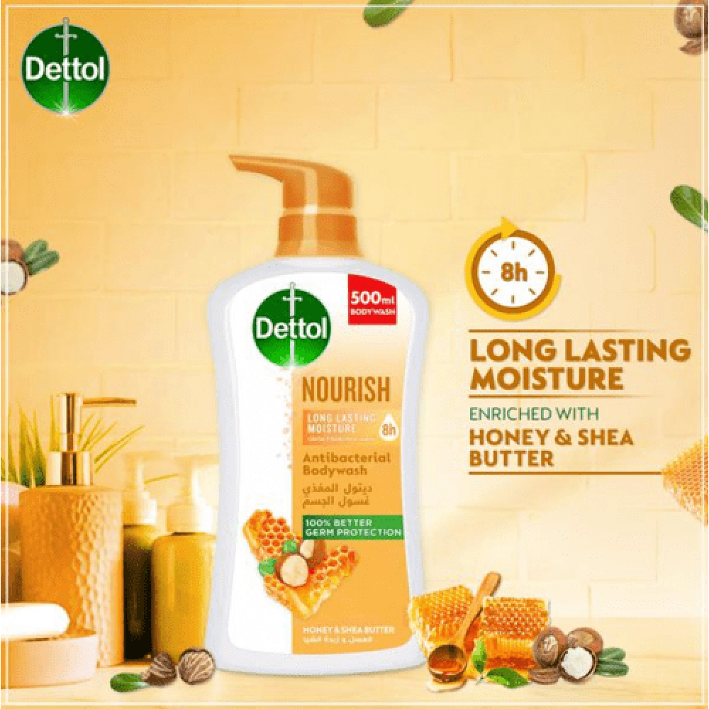 Dettol Nourish With Honey and Shea Butter Body Wash - 500ml