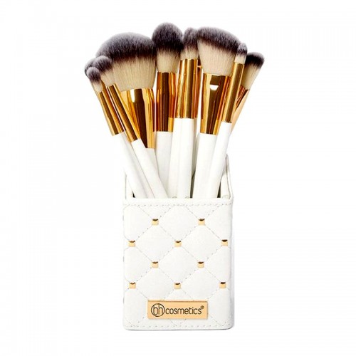 مجموعة فرش مكياج اليغانس أبيض من بي اتش كوزماتيكس -13 قطعة