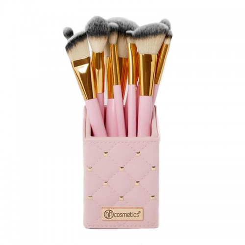 مجموعة فرش مكياج اليغانس وردي من بي اتش كوزماتيكس -13 قطع