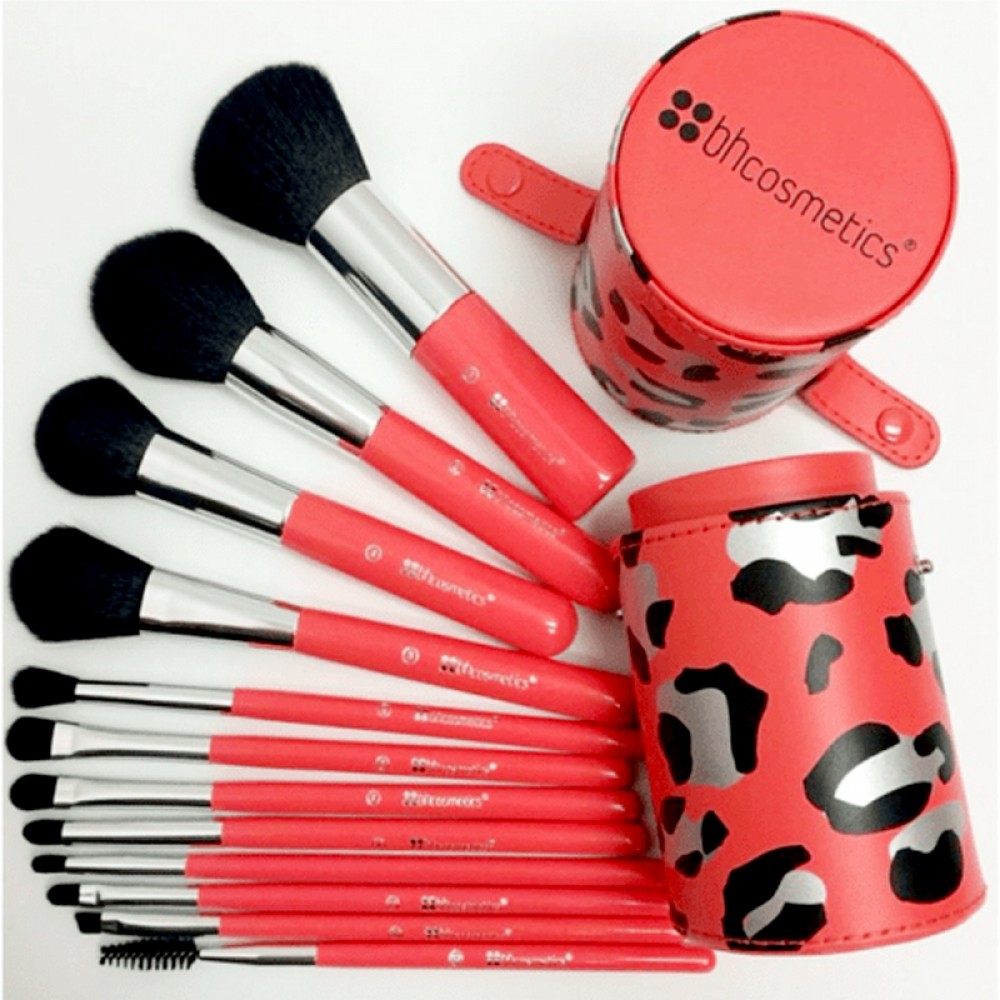 BH Cosmetics Orange Tiger Printed Brush Set-13 pieces