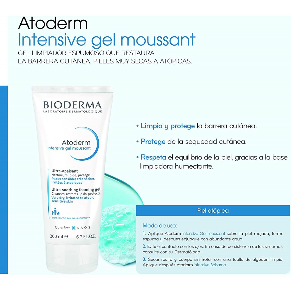 Bioderma Atoderm Intensive Moussant Gel, 200 ml
