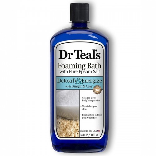 Dr Teals, Foaming Bath, Detox & Energize, Clay & Ginger - 1000 Ml