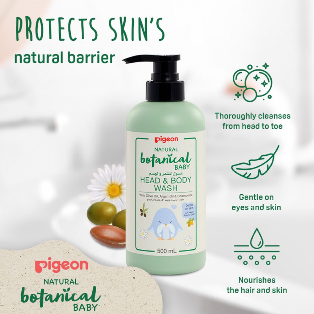 Pigeon - Natural Botanical Baby Head & Body Wash 500ml