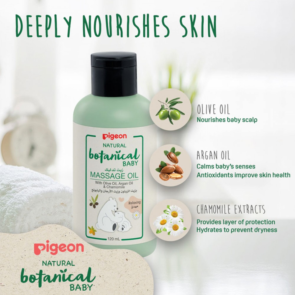 Pigeon - Natural Botanical Baby Massage Oil 120ml