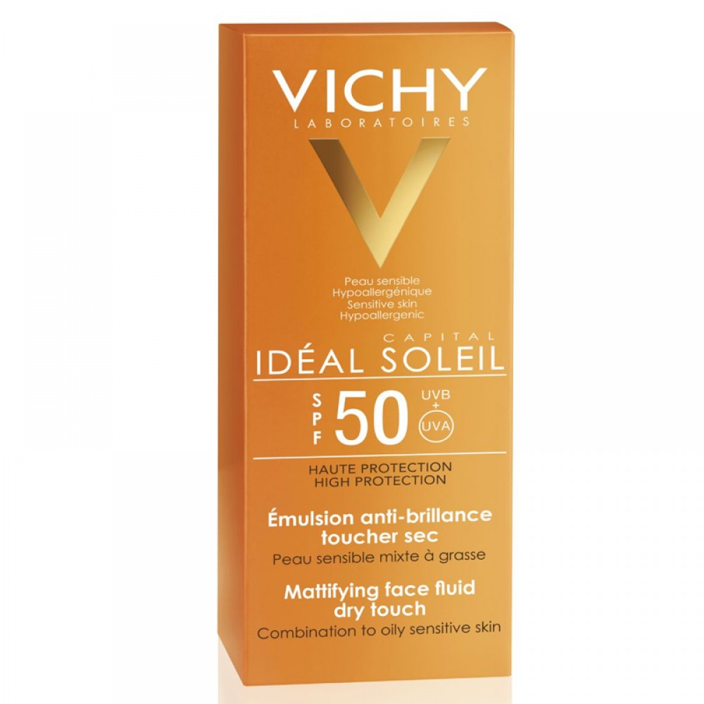 Vichy, Sunscreen, Ideal Soleil, Mattifying Face Fluid, Dry touch Spf 50 - 50 Ml