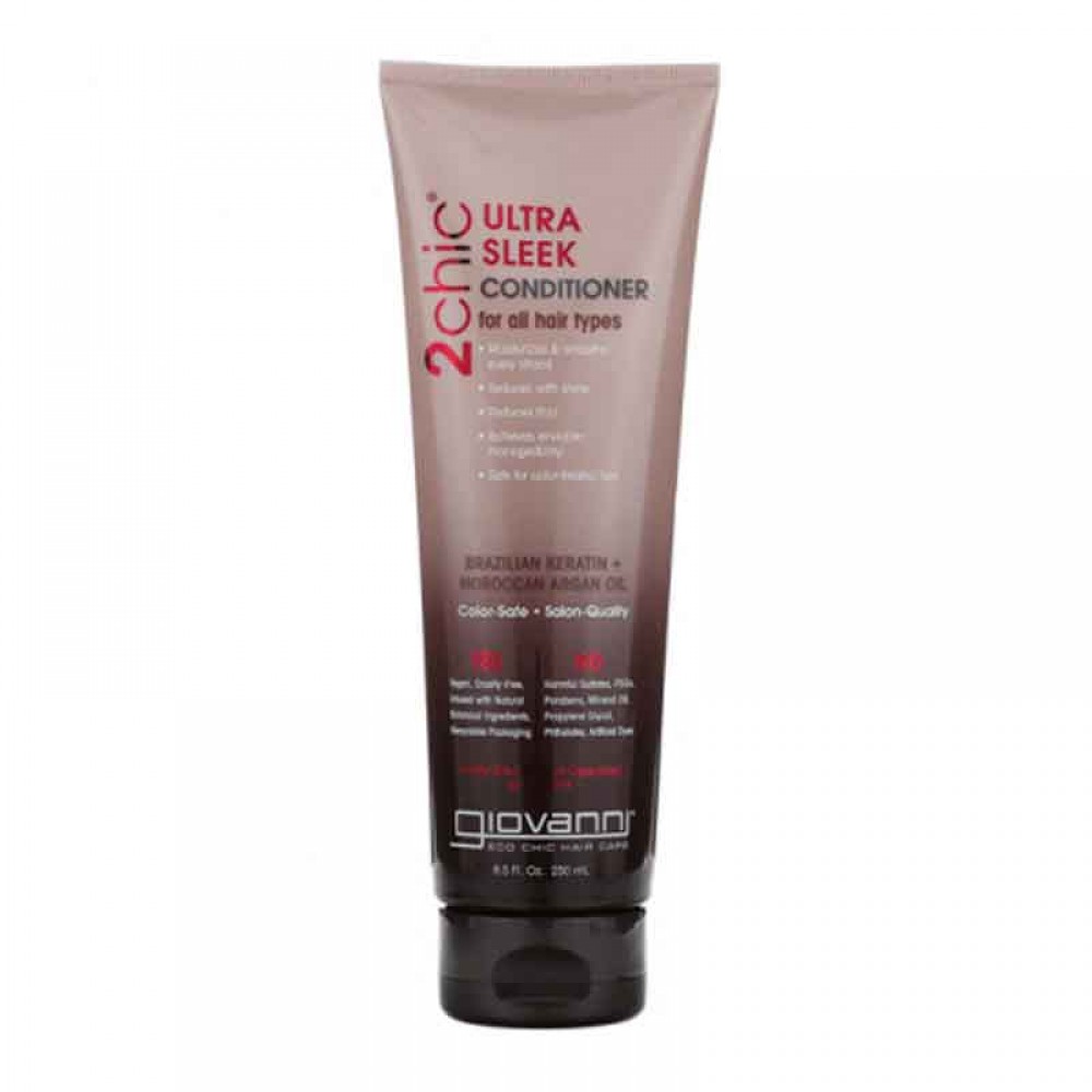 Giovanni 2chic Ultra Sleek Conditioner For All Hair Types Brazilian Keratin + Moroccan Argan Oil - 250ml